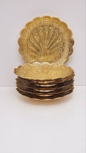 پیشدستی برنزی هندی طرح طاووس